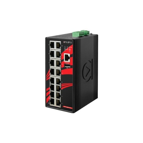 16-Port Industrial Gigabit PoE+ Light Layer 3 Managed Ethernet Switch